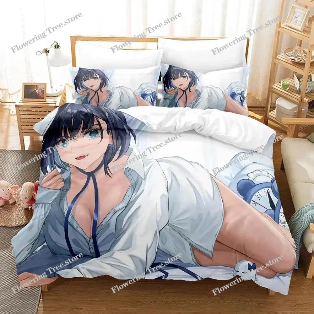 3D Print Anime Ouro Kronii Bedding Set Duvet Cover Bed Set Quilt Cover Pillowcase Comforter king Queen Size Boys Adult