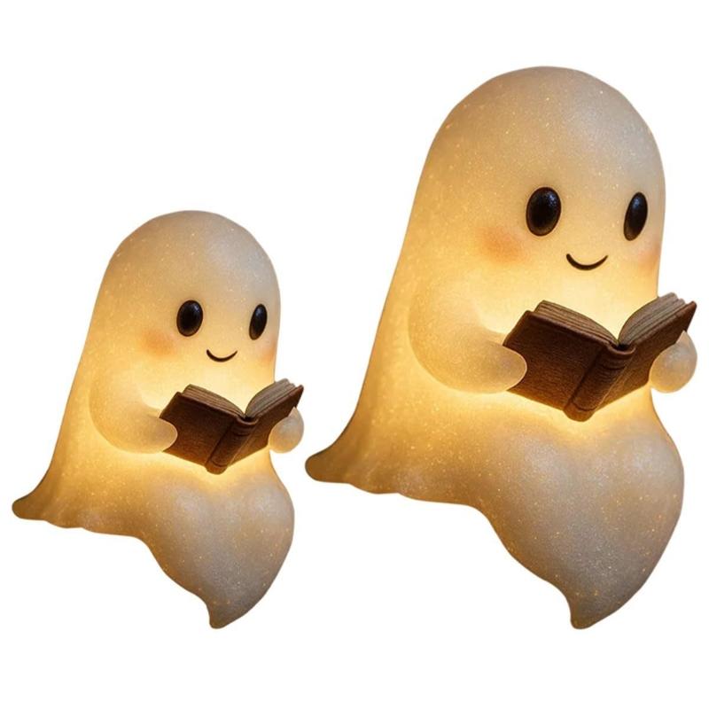 Miniature Ghosty Bookend Resin Decoration Halloween Themed Study Home Decoration Gift for Readers Library