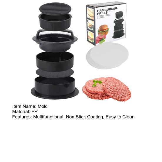 Burger Patty Mold Non Stick Burger Press Meat Patty Mold Perfect Kitchen Tool for Beef Turkey Chicken Vegan Patties Barbecue Cooking