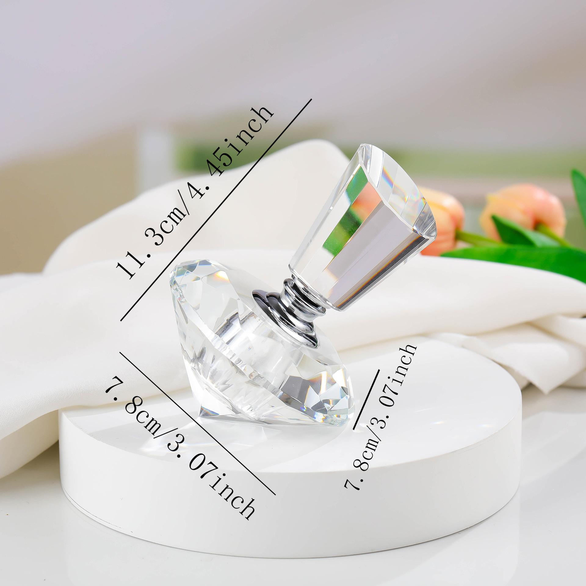 

Crystal Glass Emulsion Dispensing Bottle Diamond Shape Perfume Bottle Clear Glass Container Home Bathroom Ornament Birthday Gift