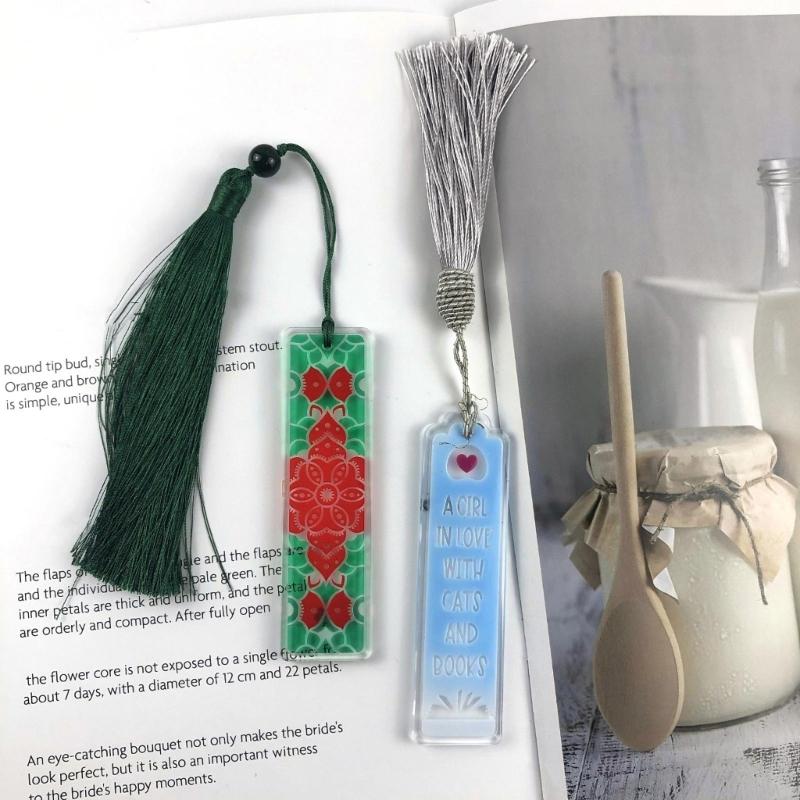 Rechteckige Blumen Lesezeichen Silikonform Gießform Bastelanhänger Harz Epoxid DIY Vollseitige Lesezeichenform für DIY-Fans