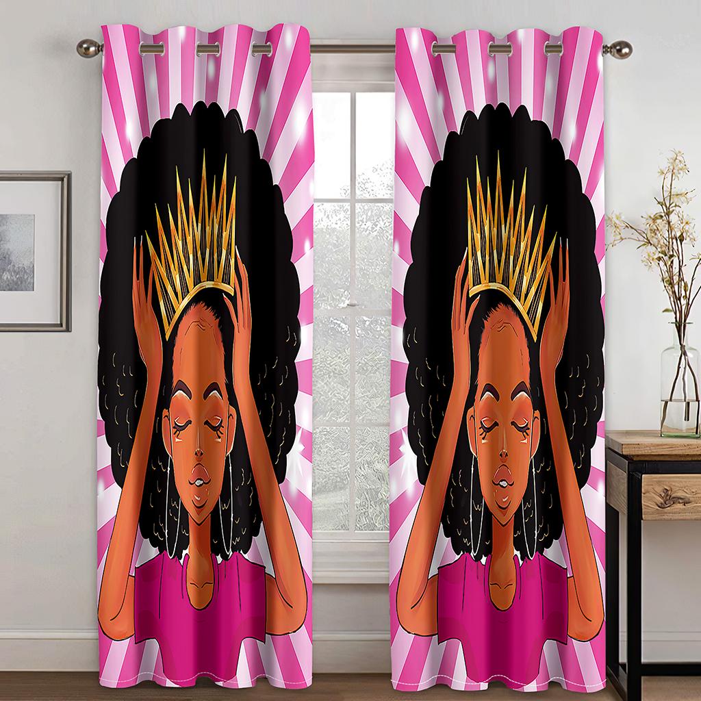 

African Pattern Ethnic Ancient Drape Colorful Tribal Printed Rod Pocket Drapes Semi Lightblocking Drapes Ideal for Livingroom Space 100W130H(CM)40x51in&Grommet Top