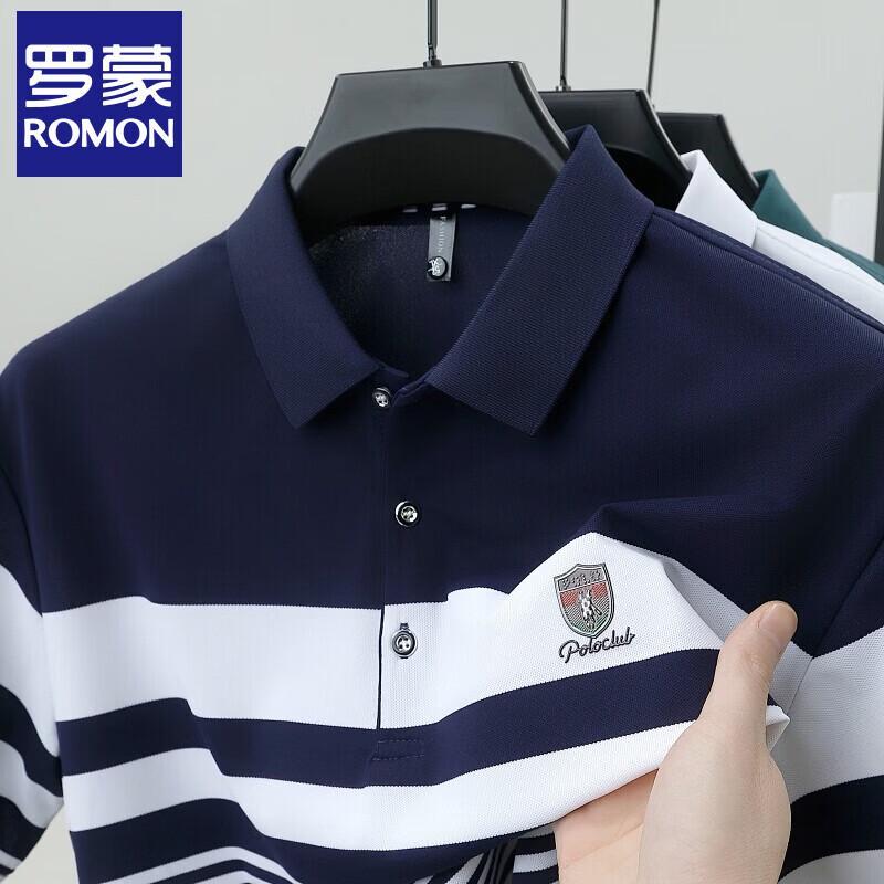 Luo Meng Men's Loose Fit Pocket Lapel Short Sleeve Polo Shirt