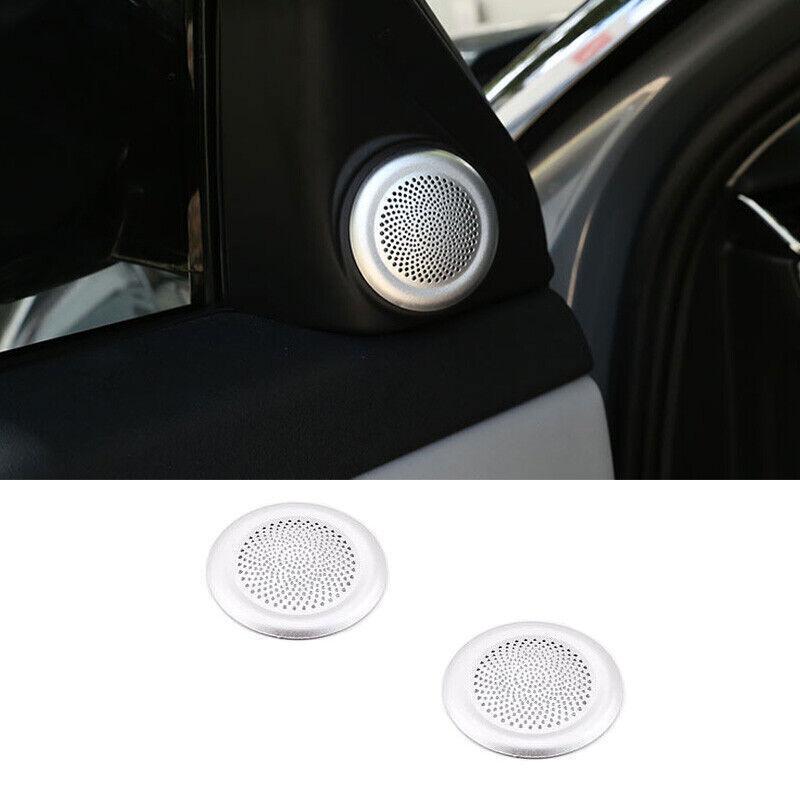 For Range Rover Evoque -23 Silver Aluminum A Pillar Speaker Frame Cover Trim