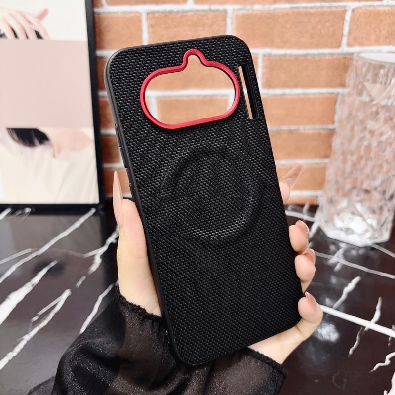 For Nothing Phone 4a Case Magnetic Nylon Woven Matte Leather Skin-friendly Back Case Cover Bumper
