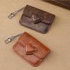 Women Vintage PU Leather Card Holder Cute Heart Shaped Small Wallet Multi-card Key Chain Card Holder Wallet Travel Cash Coin Bag