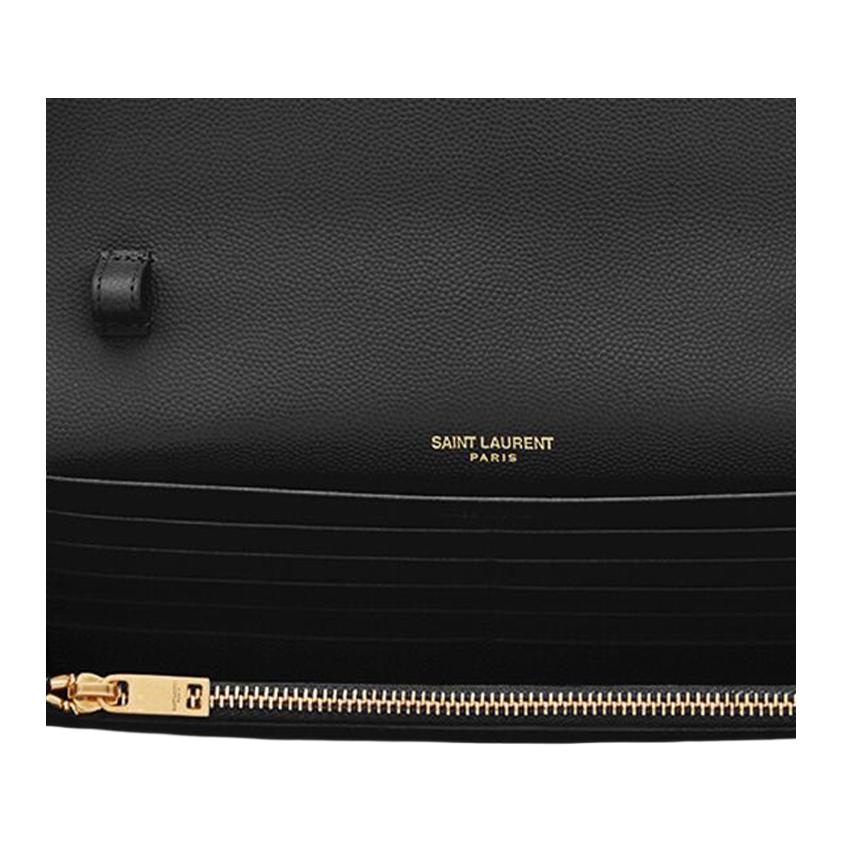 Saint Laurent Medium Matelassé Leather Wallet On Chain Nero Women Shoulder_bags Black 377828-BOW01-1000
