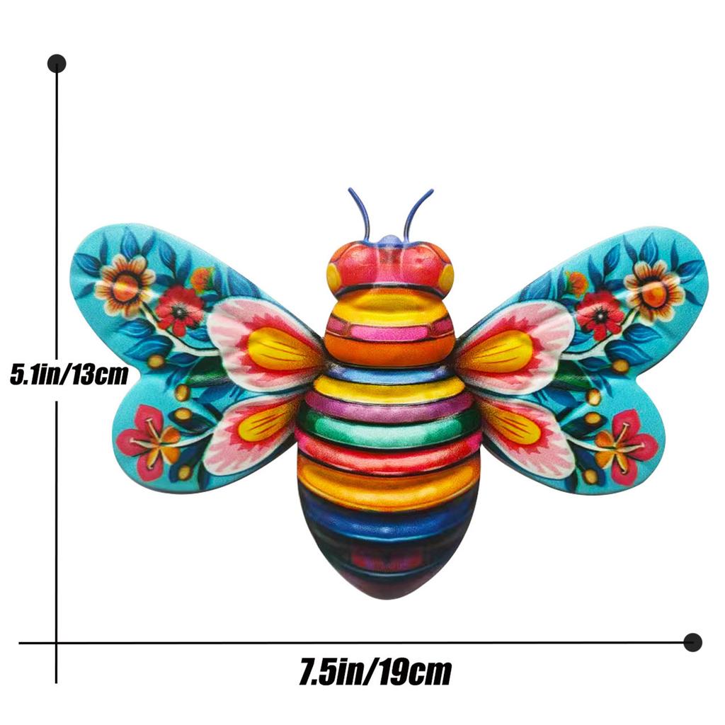 3D bee Hanging Decorations honeybee Sculpture Wall Accents Decoration Crafts Ornament for Courtyard Garden Kindergarten Lawn