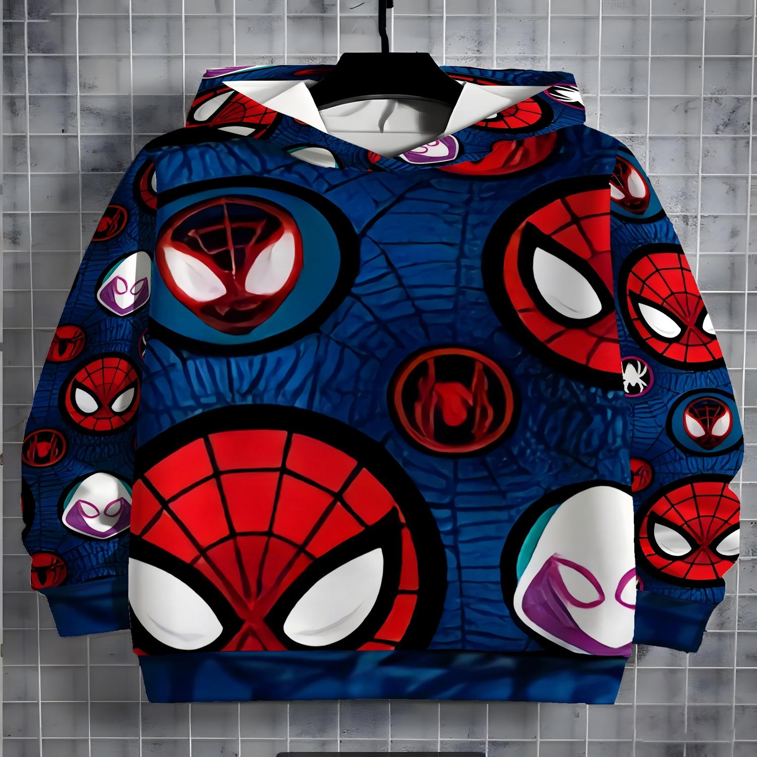 

2026 Children s Hoodies 3D Spider Printed New Men s and Women s Hoodies Casual Neutral Hoodies Children s Hoodies Clothing 13-14Y