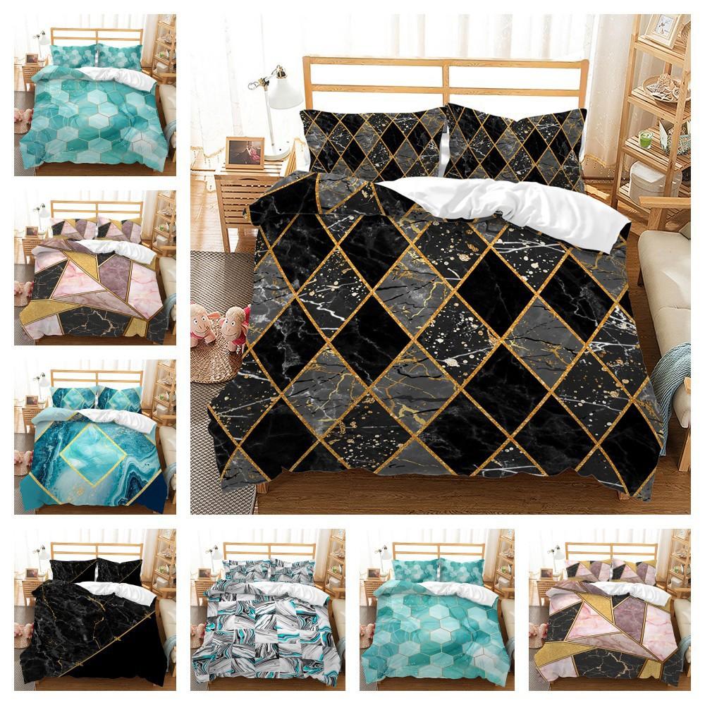 Bed Three-Piece Marble Pattern Fashion Simple Korean 3D Digital Printing Kit