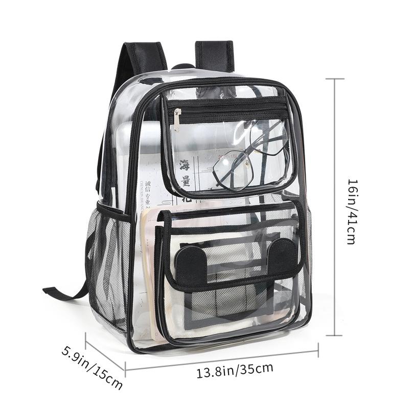 School bag Student PVC school bag Large capacity travel computer Cosmetics storage bag PVC transparent backpack