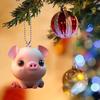 Cute Pig Acrylic Keychain Car Interior Decoration Pendant For Backpack Festive Gift