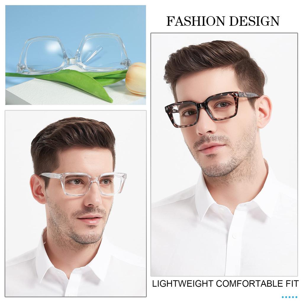Retro Square Reading Glasses Men Anti Glare Magnification Glasses Large Readers