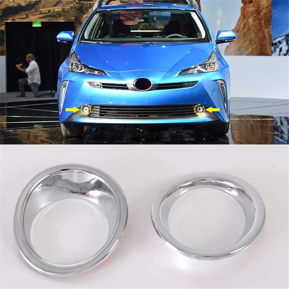 Fits Prius Model Front Fog Lamp Fog Light Cover Garnish Reflector Frame [Just Fit] 2018-2021 ZVW50/51/55