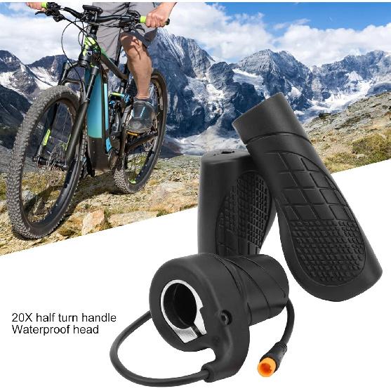 Half Twist Throttle, Universal E Bike Throttle Grip Electric Bike Motor Scooter Speed Controller Throttle Handle for Electric Bike Mountain Bike