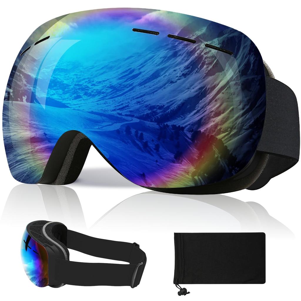 Gagaciso Ski Snow Snowboard OTG Wide Field of Spherical Sports UV Glasses Lightweight and Suitable for and Other Sports VLT Goggles, Goggles, Goggles,