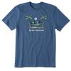 Life Is Good. Men's Jake and Rocket Zero Tasking Short Sleeve Tee, Vintage Blue