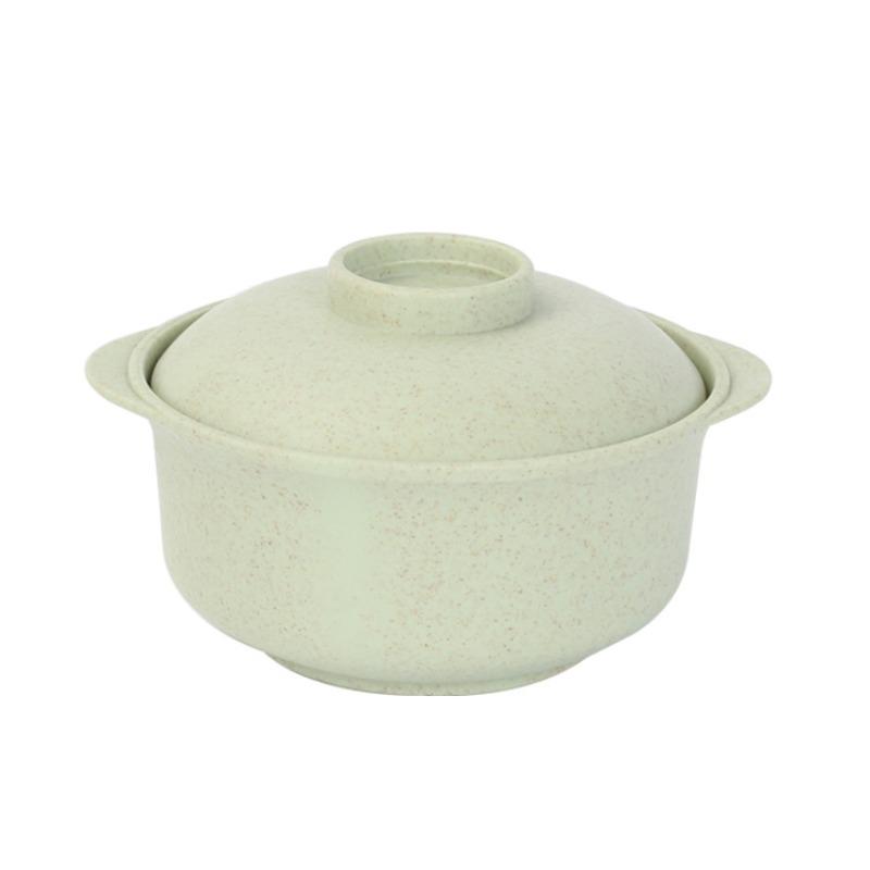 Wheat Fiber Non-stick Pan, Frying Pan, Pancake Pan, Snow Flat Frying Pan, Steaming and Boiling Milk, Breakfast Cereal Pan with Lid Set