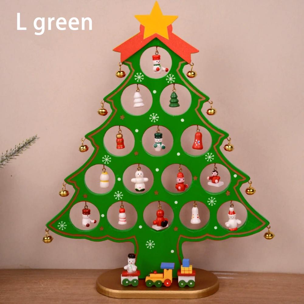 Wooden Christmas Tree Desktop Ornament DIY Mini Christmas Tree Decorations Window Display Ornament Adornos Navideños