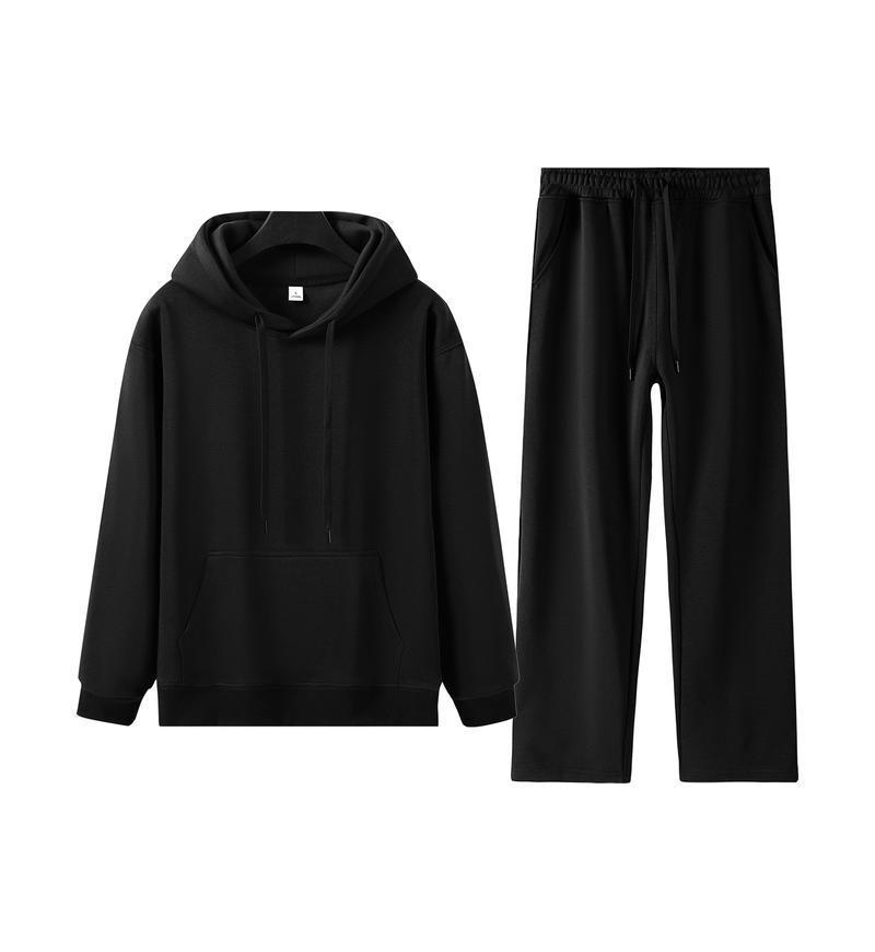 Women's Trendy Loose Drop Shoulder Hoodie & Wide Leg Sweatpants Set - Autumn/Winter Collection