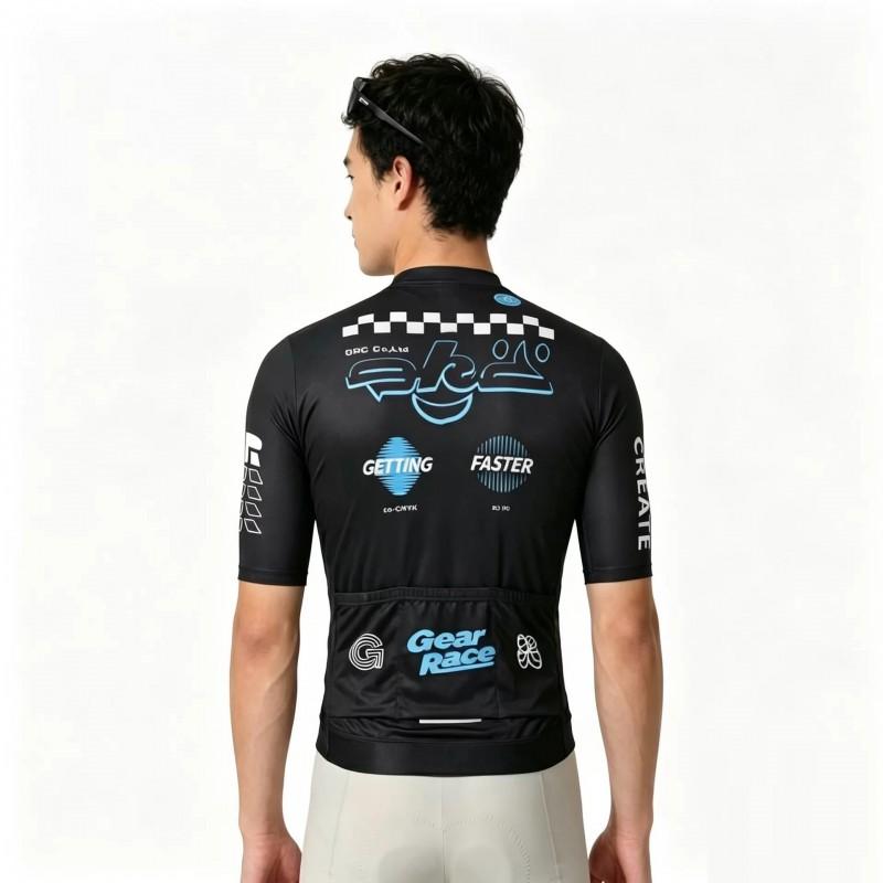 Mens Cycling Jersey Short Sleeve Breathable Quick-Dry Tiger Graffiti Design Road Bike Performance Top