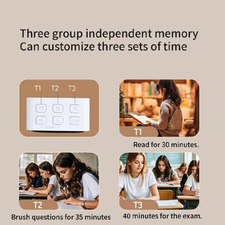 Digitaler Küchentimer mit LED-Großanzeige mit 2 Helligkeiten Countdown-Timer zum Hochzählen für Kochen, Klassenzimmer, Zuhause