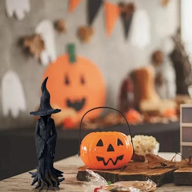Halloween Resin Witch Ornament Standing Figurine Collection Cracker Barrel Retro Style For Mantel Decor