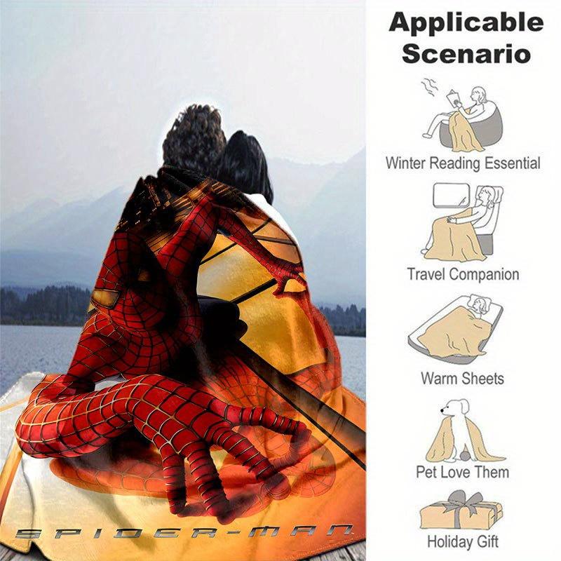 Spider-man Cute Printed Blanket Rectangular Soft Comfortable Modern Style Polyester