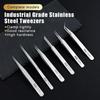 6Piece Stainless Steel Tweezers Bent Straight Tweezers For Fine Work In Crafts