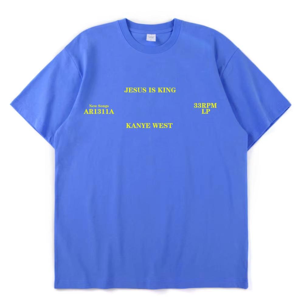 Kanye West T-Shirt Jesus Is King Hohe Qualität Kurzarm T-Shirts Vintage Harajuku Baumwolle Herren Damen T-Shirt Hip Hop Streetwear Top