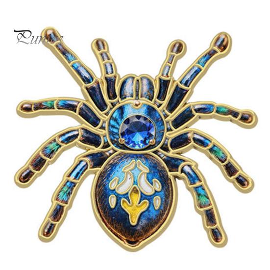 Unique Party Jewelry Gothic Spider Brooch Pin, Colorful Rhinestones Decor, Retro Decorative Pins for Jackets Alloy Lapel Pin And Backpacks Style Metal
