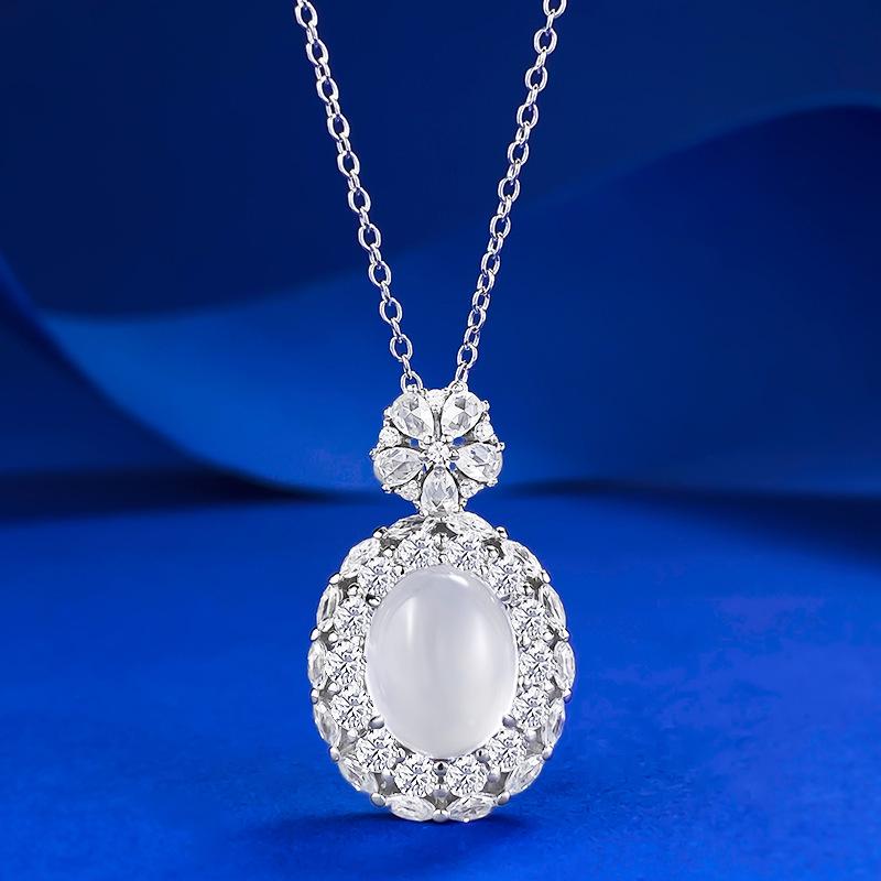 

Подвеска Лулу Тунчжу из серебра 925 пробы с овальным халцедоном и натуральным жадеитом 925 Silver