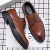 2025 new men's formal leather shoes men's business leather shoes genuine leather single shoes British style office commuter wedding shoes