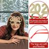 2026 New Year Party Glasses Lightweight Red Glitter Eyewear Frame with Snowflake Holly Decoration Festive Sequin Hair Hoop