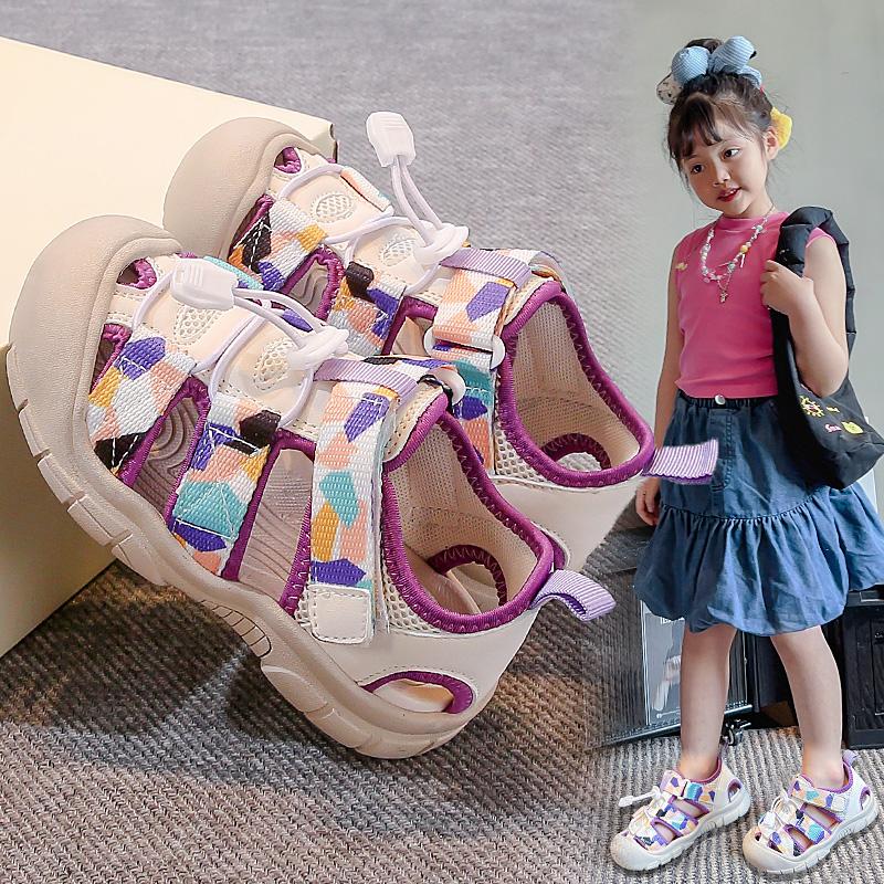 Kids Beach Shoes Toes Capped Camouflage Children Sandals Non-slip Hollowed-out 2025 Summer New Boys Girls Fashion Casual Shoes