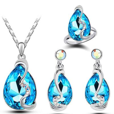 Starlight Oostenrijkse Kristal Sieradenset: Ketting, Oorbellen & Ring