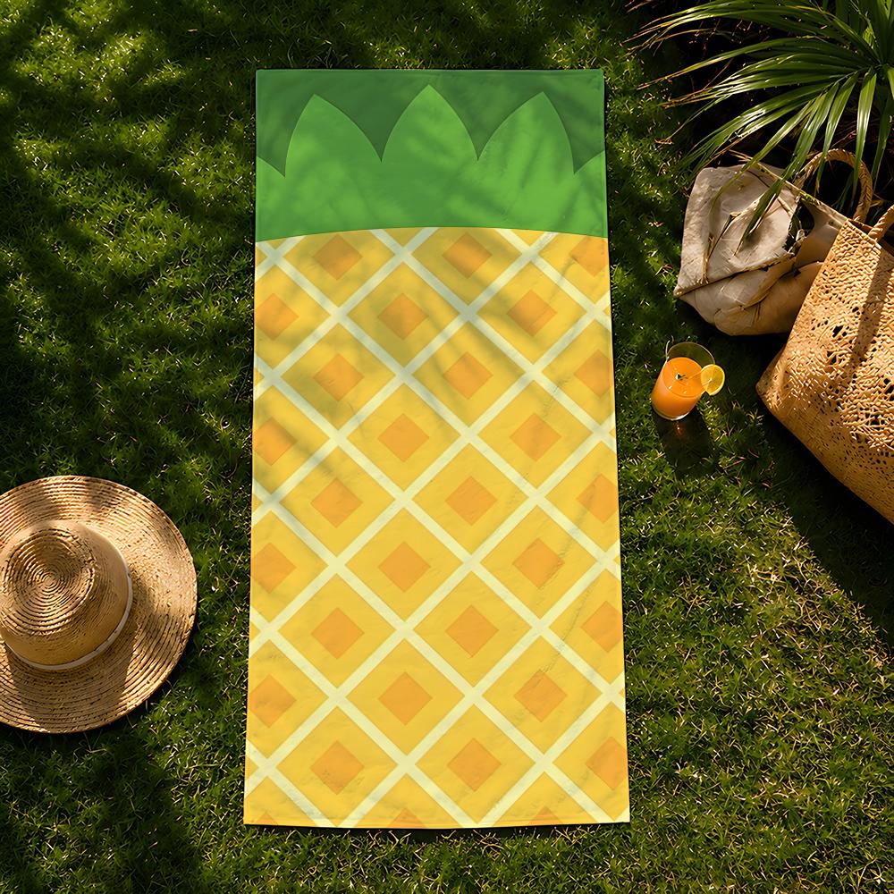 Prosop de plajă P-Pineapple Food, prosop de baie absorbant cu uscare rapidă pentru înot, sală de sport, camping, exterior