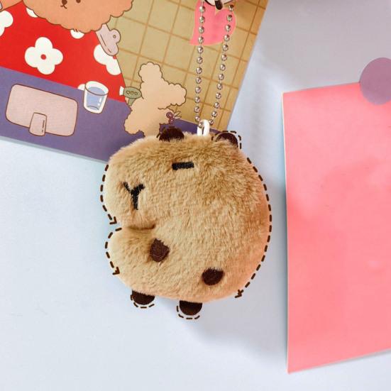 Cartoon Meerschweinchen Plüschanhänger Weiche Baumwolle Stofftierpuppe Plüschtiere Hängeornament Niedliches braunes Meerschweinchen Plüsch für Schlüsselanhänger