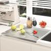 1pc 304 stainless steel cutting board double-sided kneading panel vegetable fruit meat baking cutting board kitchenware