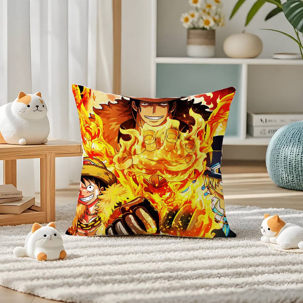 One Piece Gear Five Luffy Anime Plush Pillow Cover Soft Short Plush Cushion Cover For Sofa Bedroom Home Decor Gift Decoration