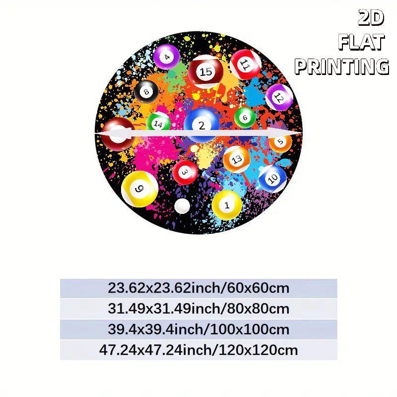 Round Billiard Balls Rug Game Room Decor Soft Flannel Carpet Living Room Bedroom Unique Design Floor Mat Home Decoration