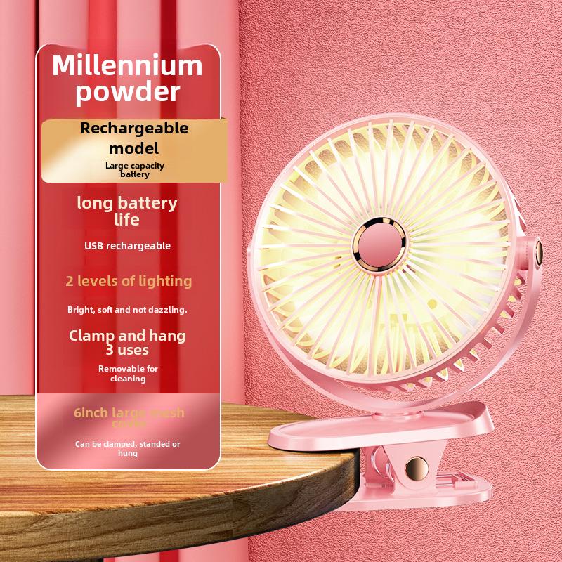 Mini USB Wiederaufladbarer Clip-On Tischventilator für Studentenwohnheime und Zuhause