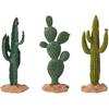 Luxshiny 3pcs Green Simulated Cactus Artificial Sand Decor Faux Succulent Decor Fake Cacti Plants Figurine Table Ornament Centerpieces for Home