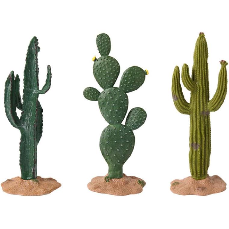 Luxshiny 3pcs Green Simulated Cactus Artificial Sand Decor Faux Succulent Decor Fake Cacti Plants Figurine Table Ornament Centerpieces for Home