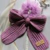Scrunchie Women Warm Hair Scrunchies Winter Knit Hair Ties Bow Hair Bands Plush Elastic Band Hair Accessories