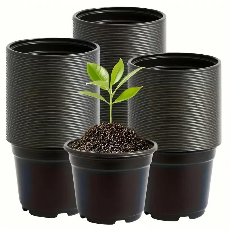 20pcs Large Soft Plant Seedling Pots For Promotes Growth Thickened Breathable Plastic Flower Nursery Pots Gardening Accessories