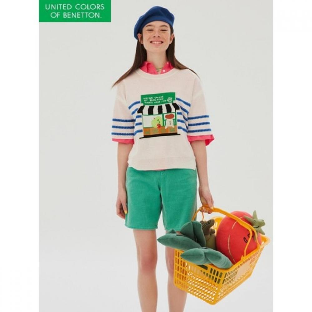 

Benetton Tukata Stripe Mix Knit Bakpb3431 WH/OS