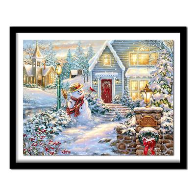 DIY 5D Schneemann Diamantmalerei Dekoration für Zuhause Vollharz Strass Diamant Landschaft