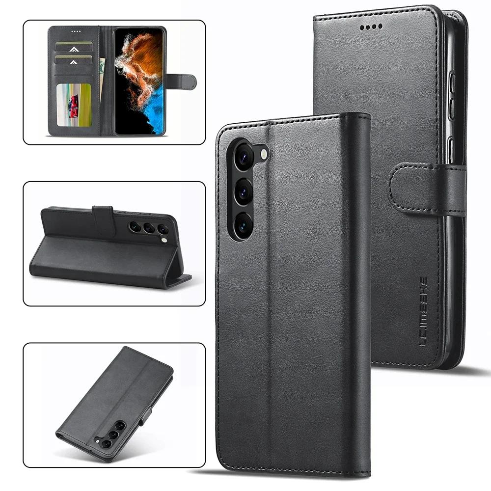 Leather Wallet Phone Cover Magnetic Flip Case Cards Slot For Samsung Galaxy S25 S23 Ultra S24 S22 Plus S21 FE A34 A54 A55 A14 A15