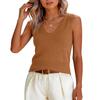 Damen Mode Cropped V-Ausschnitt Ganzstrick Cami Top